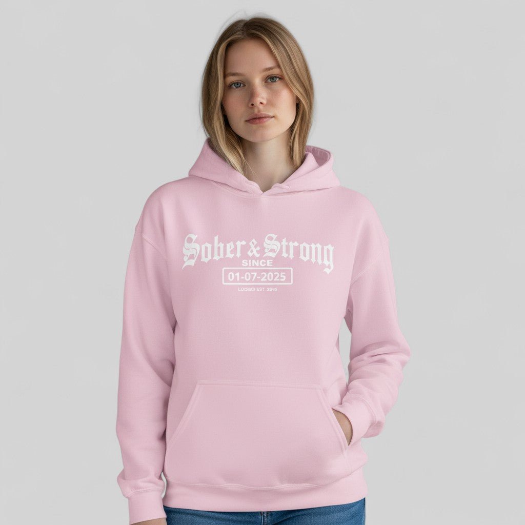 Recovery Hoodie | Women’s Old School Sober Hoodie with Custom Date