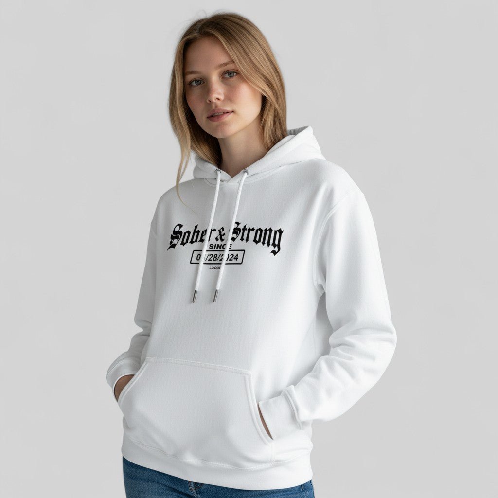 Recovery Hoodie | Women’s Old School Sober Hoodie with Custom Date