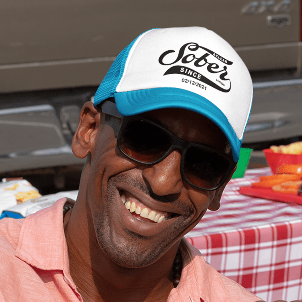 Sober Since Snapback Trucker Hat w/ Personalized Sobriety Date