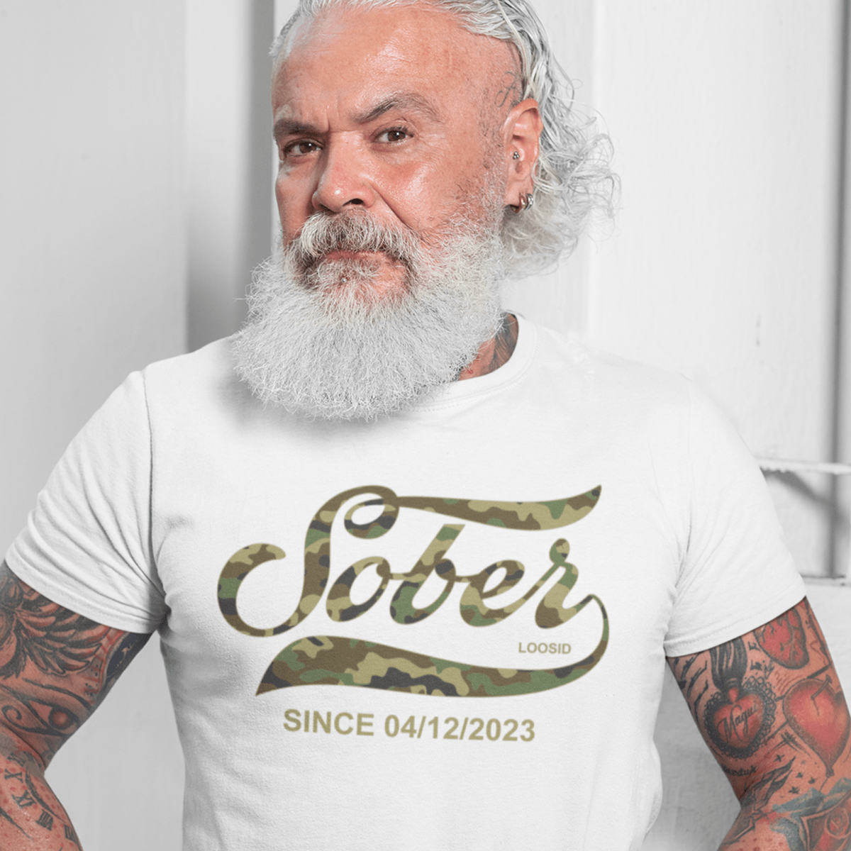 sober t shirt sober since camo personalized apparel