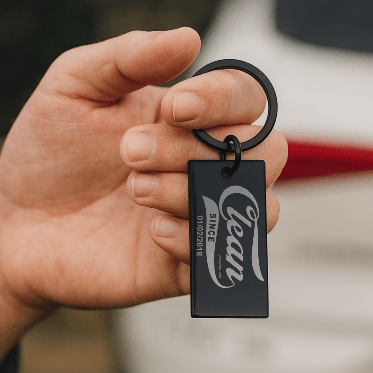 Recovery Gift | Personalized Clean Since Keychain with Date Engraving