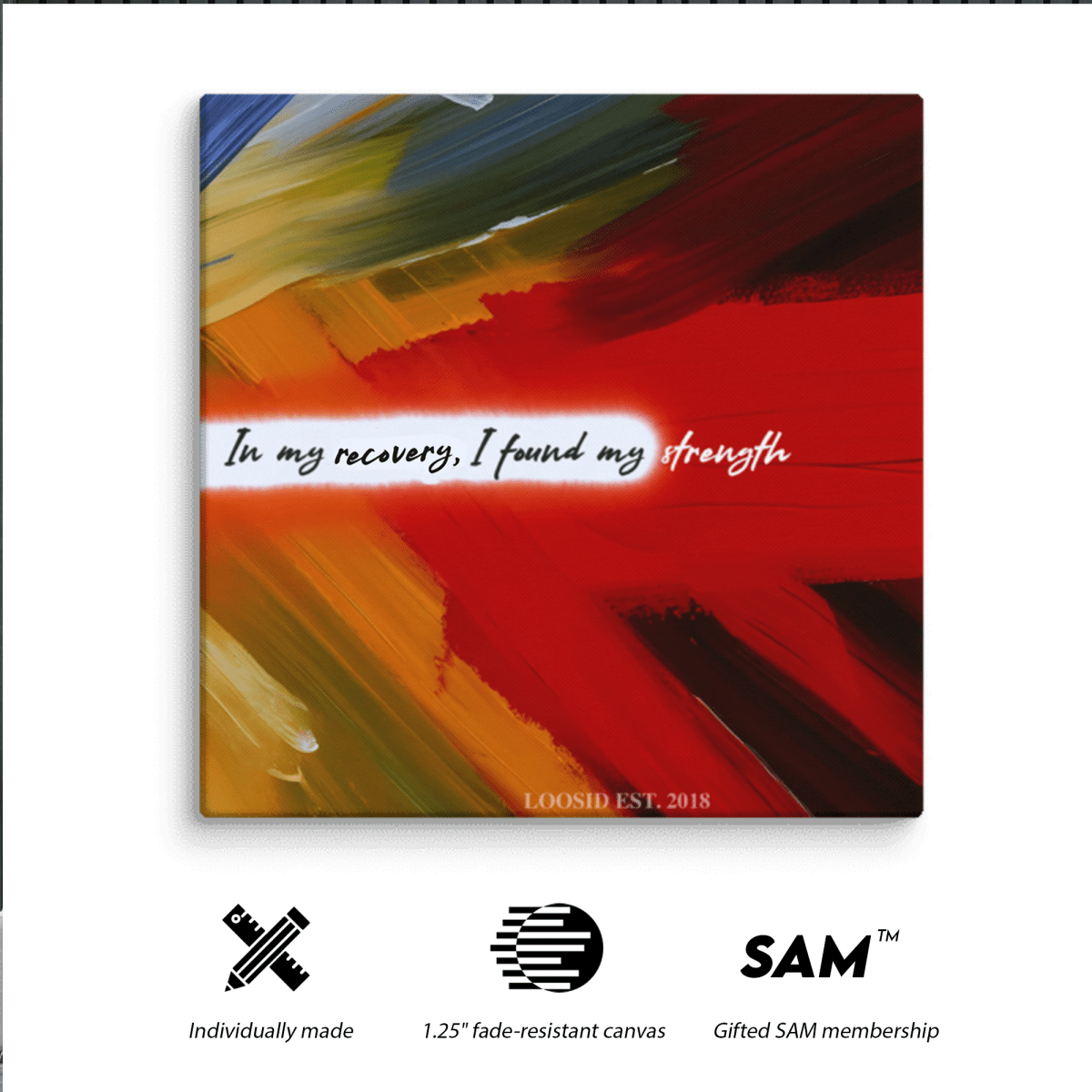 Recovery Art | In My Recovery I Found My Strength Canvas Wall Decor