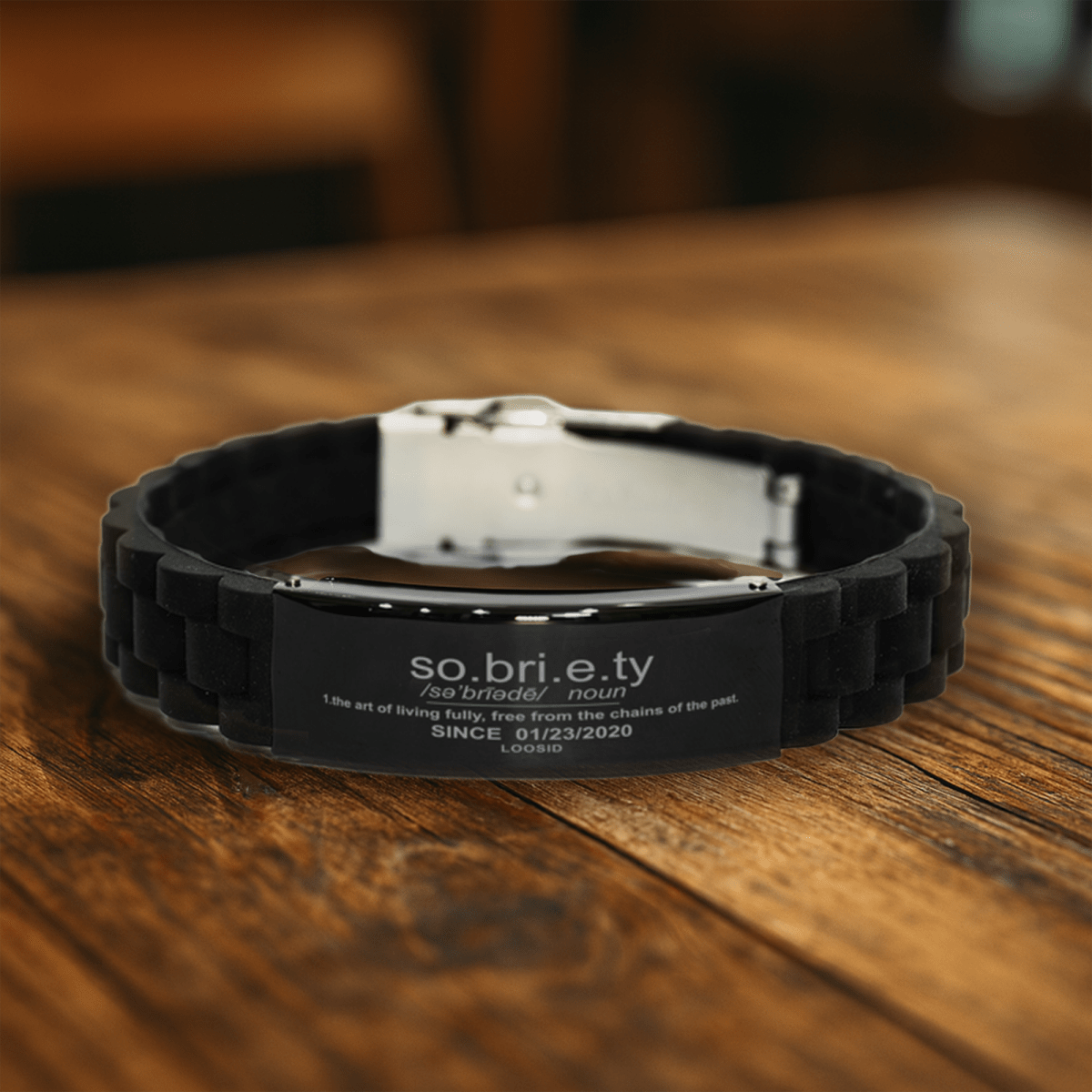 Sober Jewelry | Custom Sobriety Definition Sober Date Bracelet | Recovery Gift