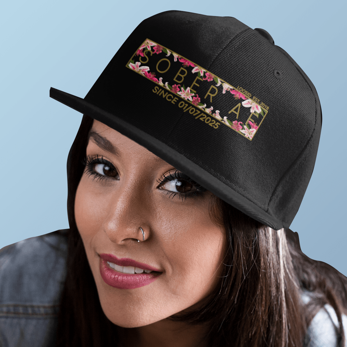 Women's Sober AF Lily Trucker Hat w/ Personalized Sobriety Date