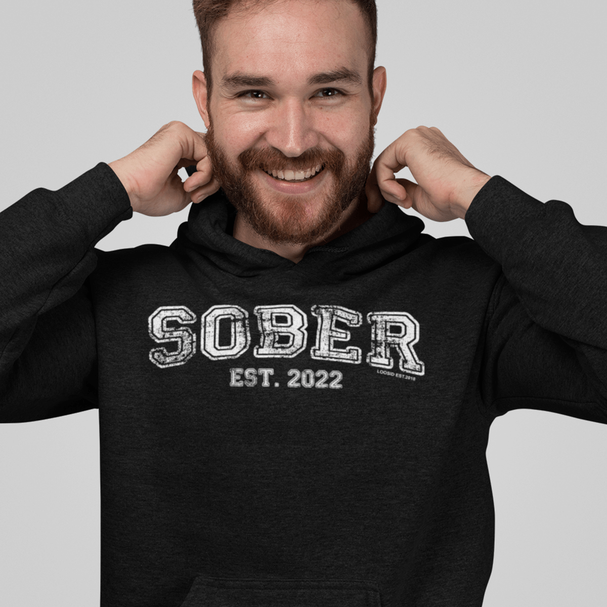 Men's Sober Est. Hoodie w/ Personalized Sobriety Year