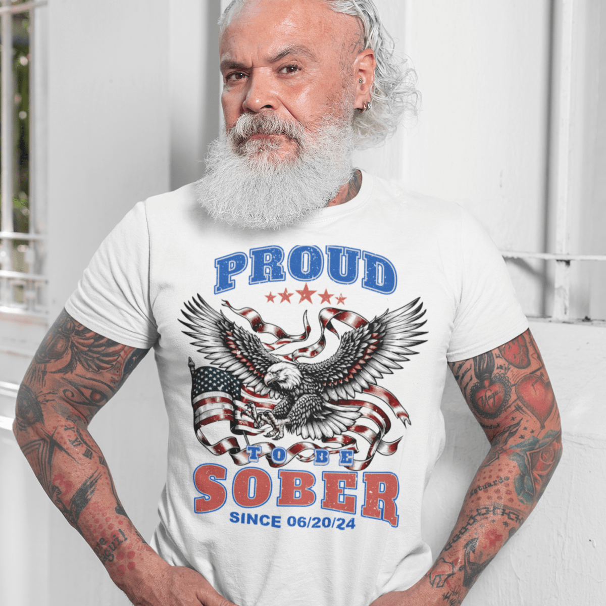 Inspiring Sober T Shirt featuring bold lettering and strong message