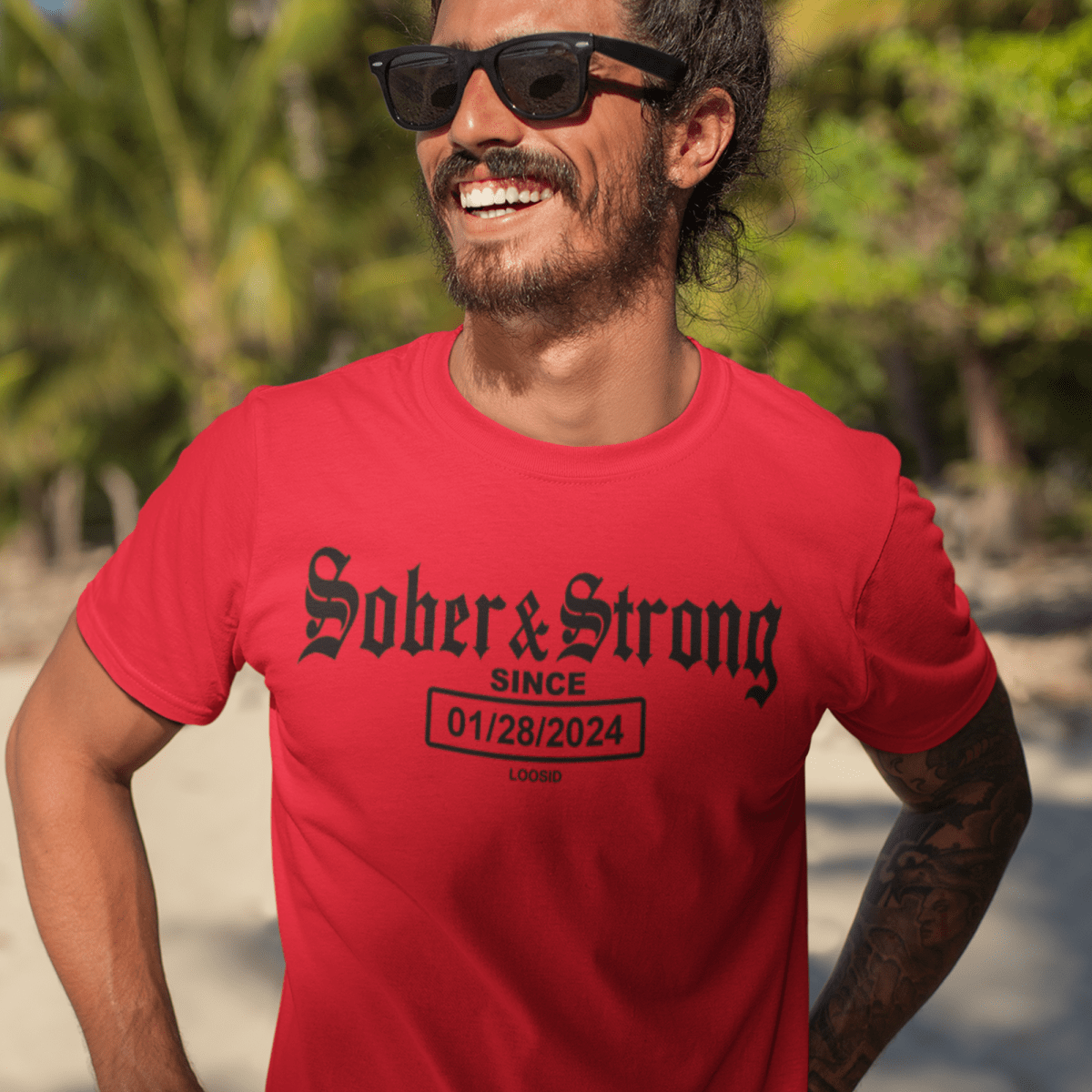 Sober T Shirt with personalized date for recovery milestones