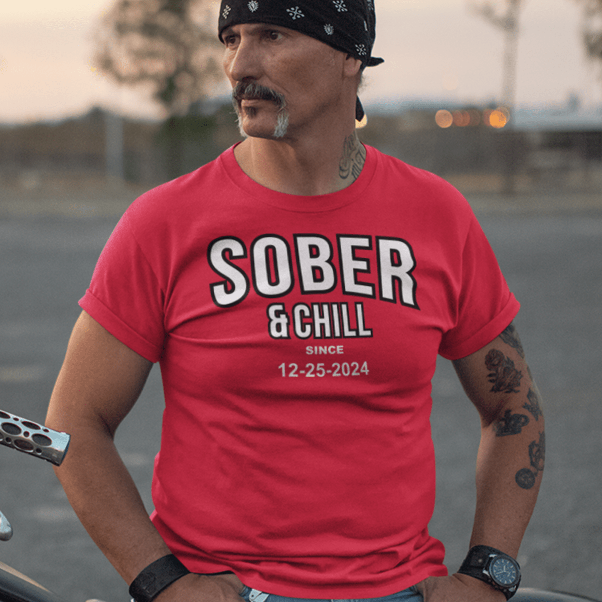 Sober and Chill Unisex T-Shirt w/ Personalized Sober Date