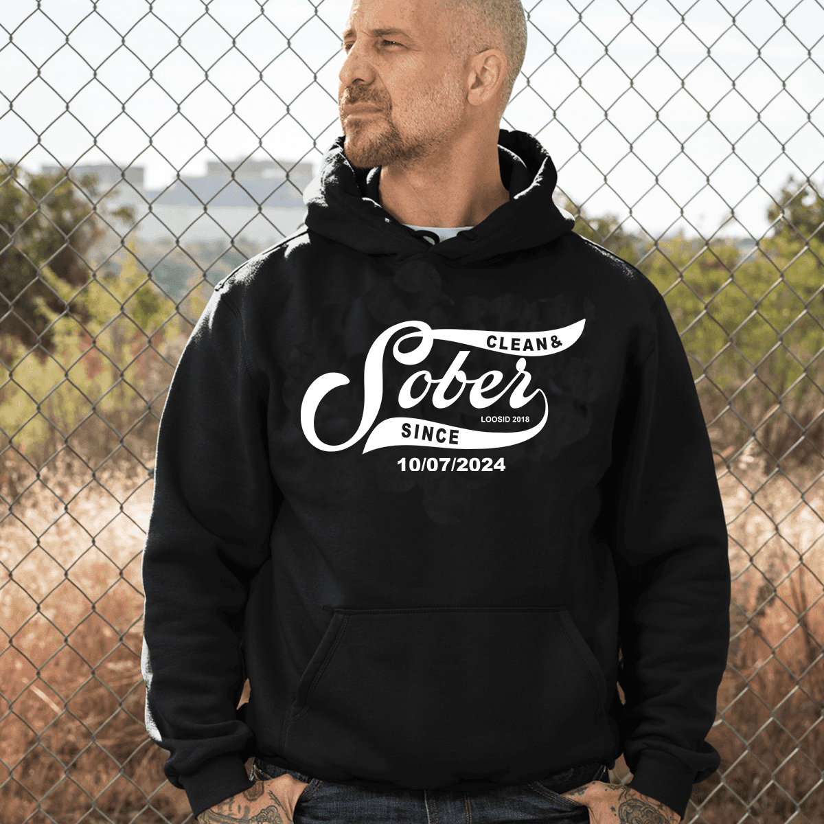 Recovery Hoodie | Sober Since Men's Hoodie with Custom Sobriety