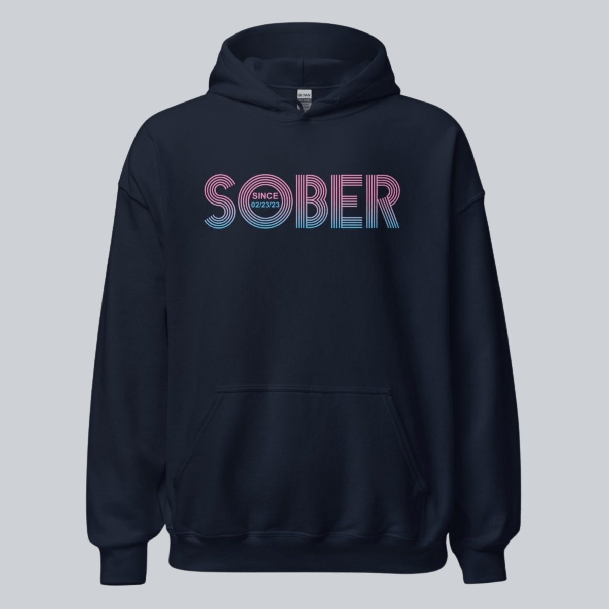 Recovery Hoodie | Retro Sobriety Date Hoodie with Personalized Date