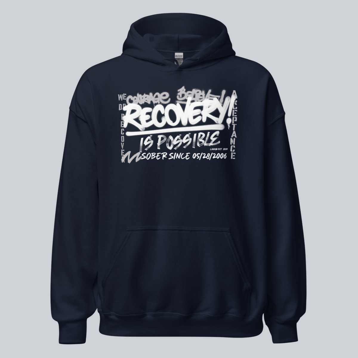 Recovery Hoodie | Men’s Recovery Is Possible Hoodie with Date