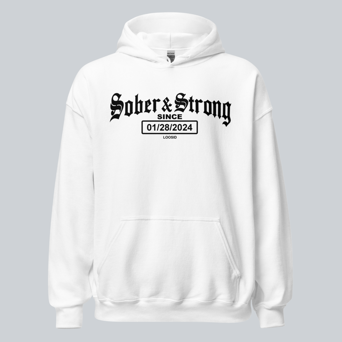 Recovery Hoodie | Women’s Old School Sober Hoodie with Custom Date