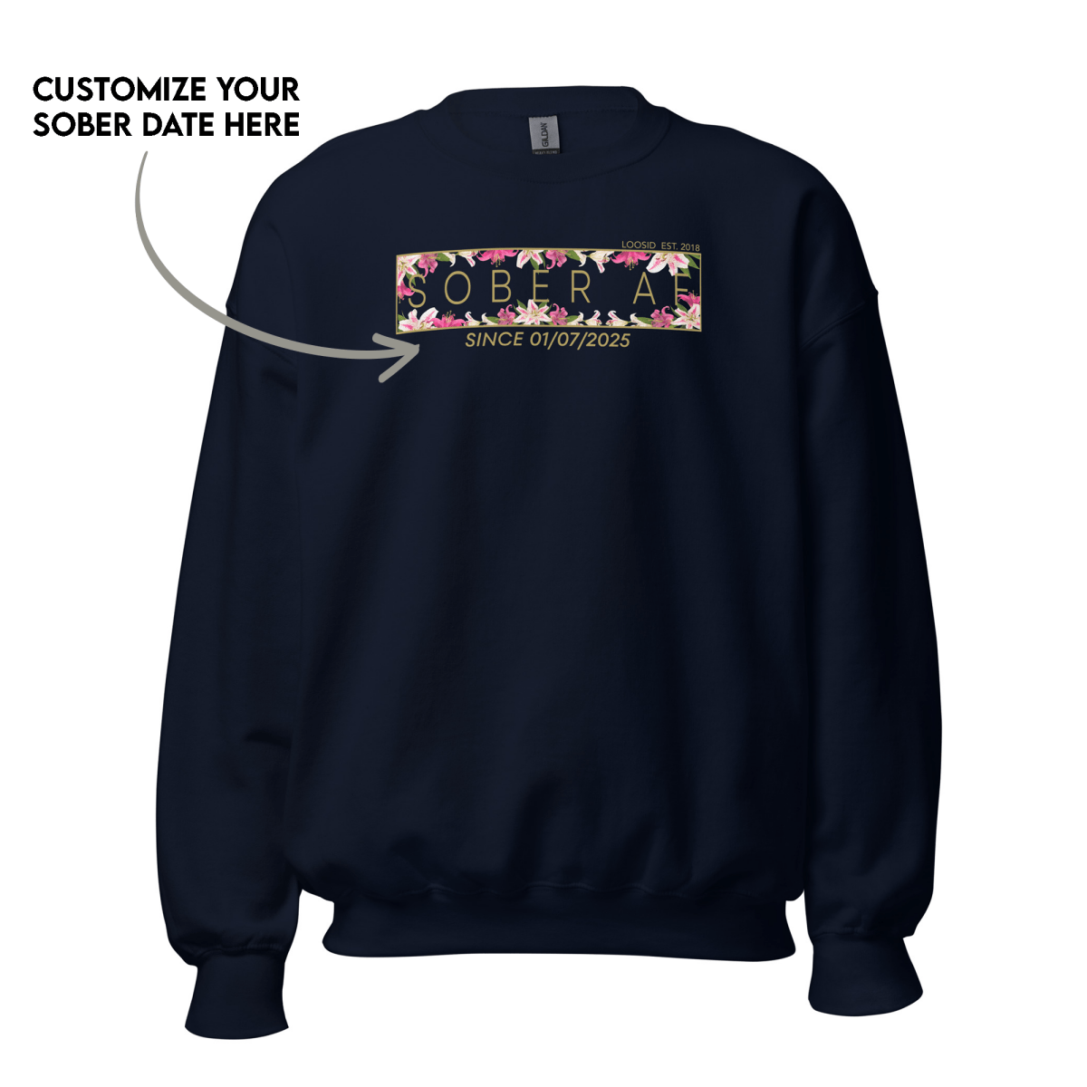 Personalized recovery hoodie to celebrate sobriety milestones