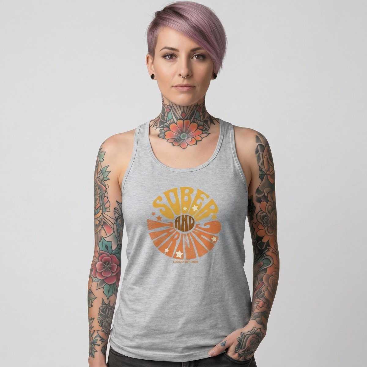 Sober and Thriving Sober Tank Top side view (view 16)