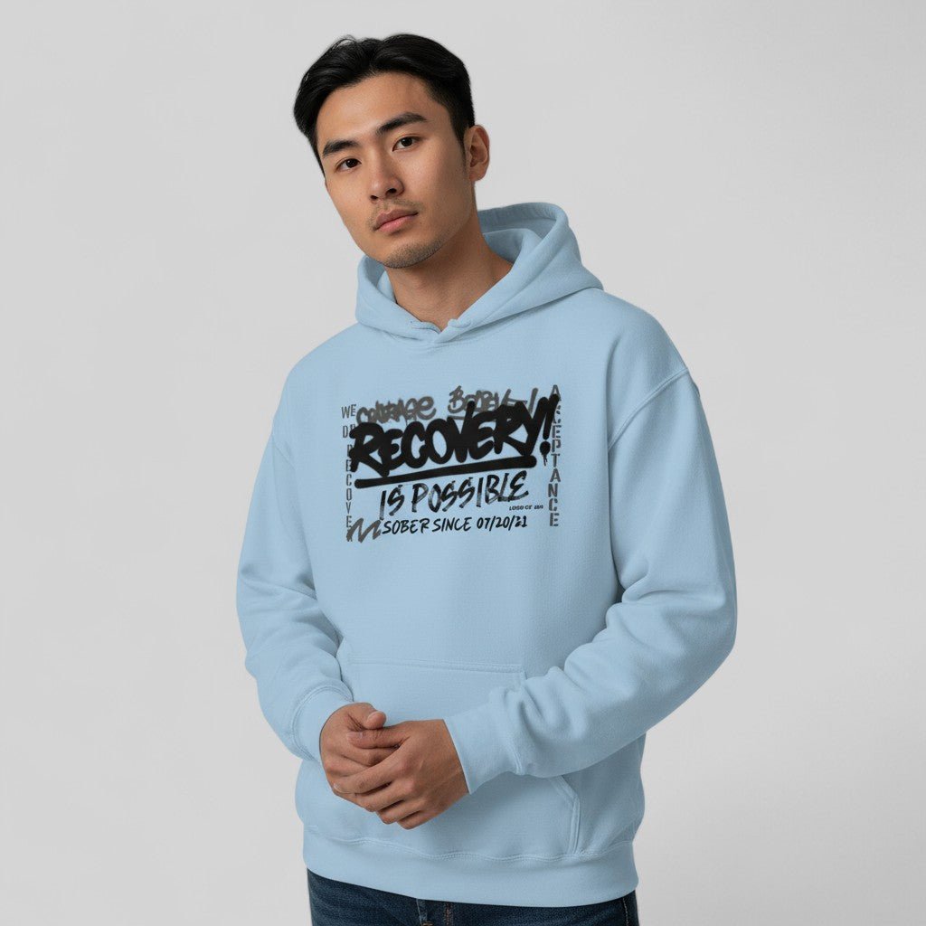 Recovery Hoodie | Men’s Recovery Is Possible Hoodie with Date