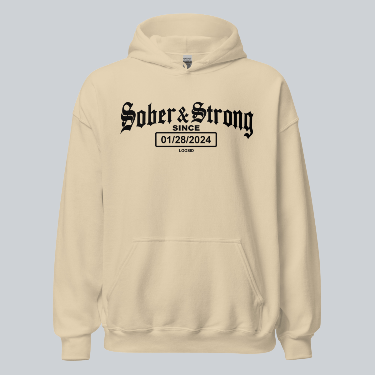 Recovery Hoodie | Women’s Old School Sober Hoodie with Custom Date