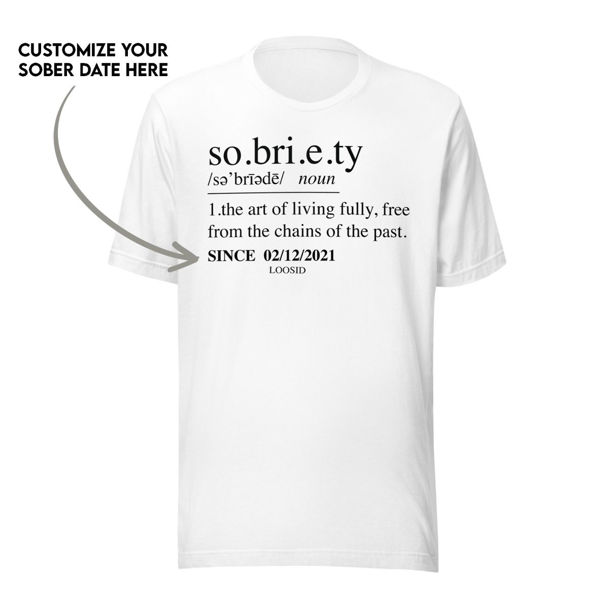 Sobriety Definition Men's T-Shirt w/Personalize Sober Date
