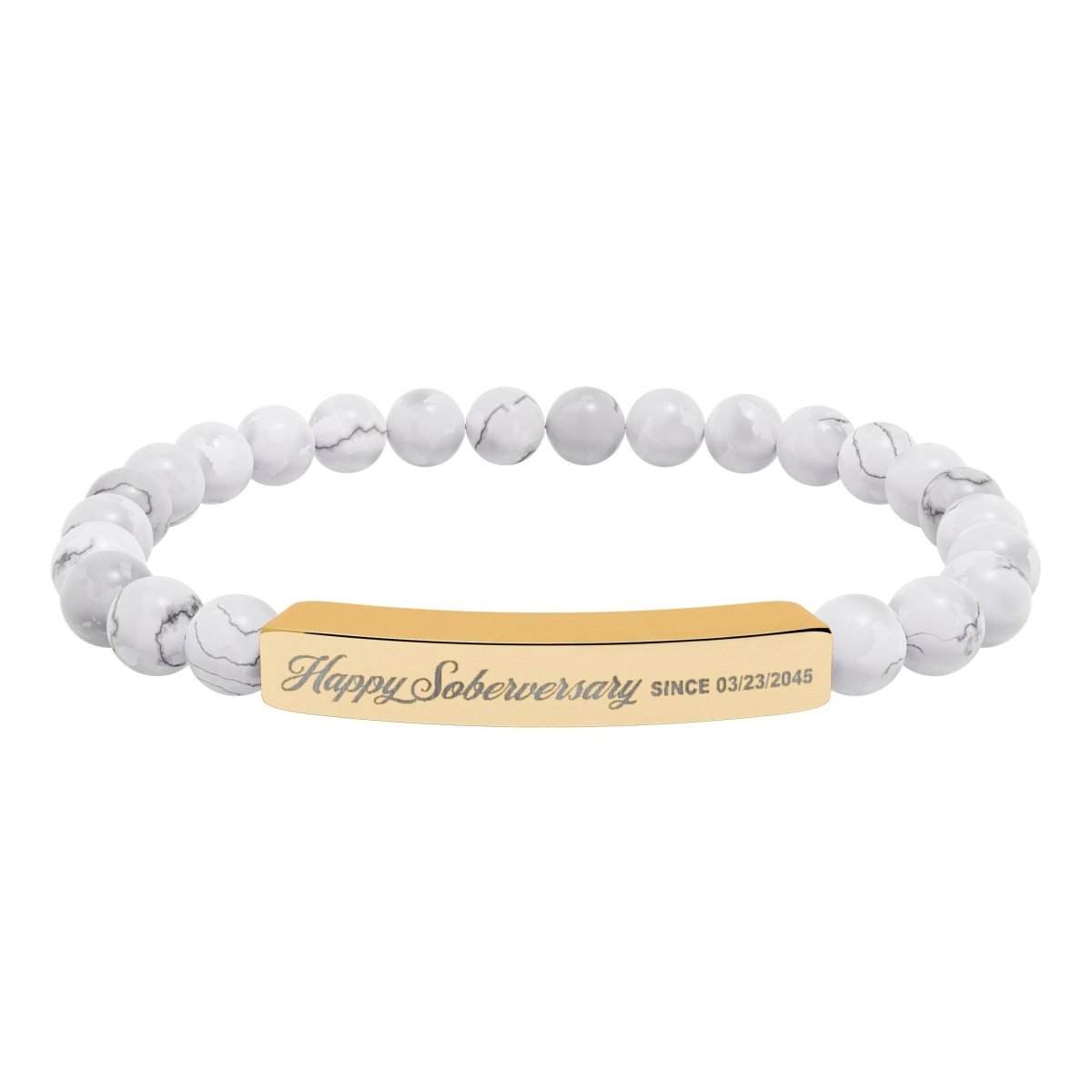Happy Soberversary Stone Bar Sober Jewelry close-up view (view 2)