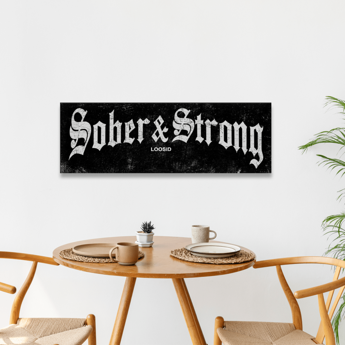 Sober & Strong Printed Composite Sobriety Art flat lay styled image (view 3)
