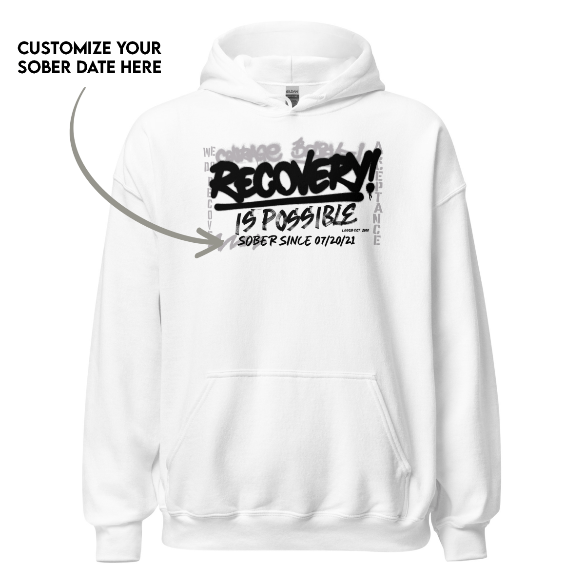Recovery hoodie representing strength and recovery journey