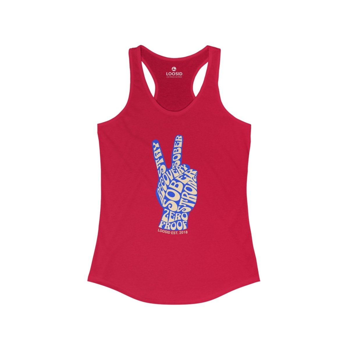 Peace & Sober Sober Tank Top flat lay styled image (view 3)