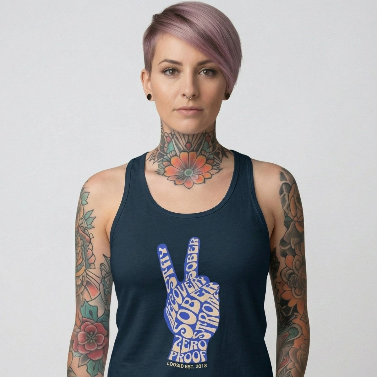 Peace & Sober Sober Tank Top fit detail (view 9)