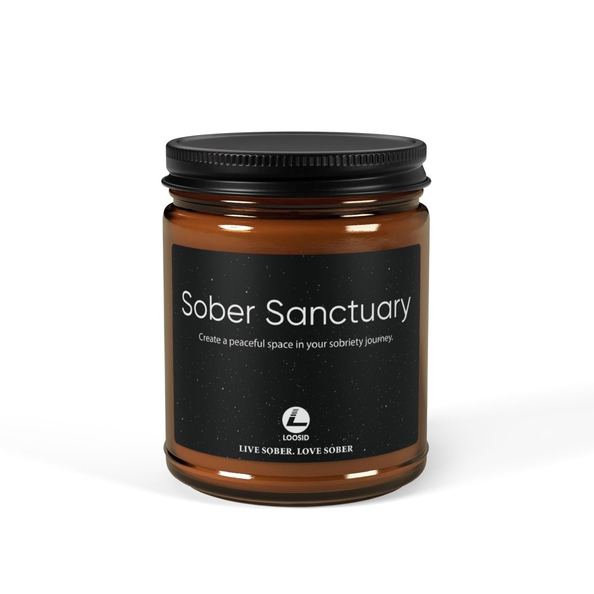 Sober Sanctuary Scented Soy Candle (Amber Jar)