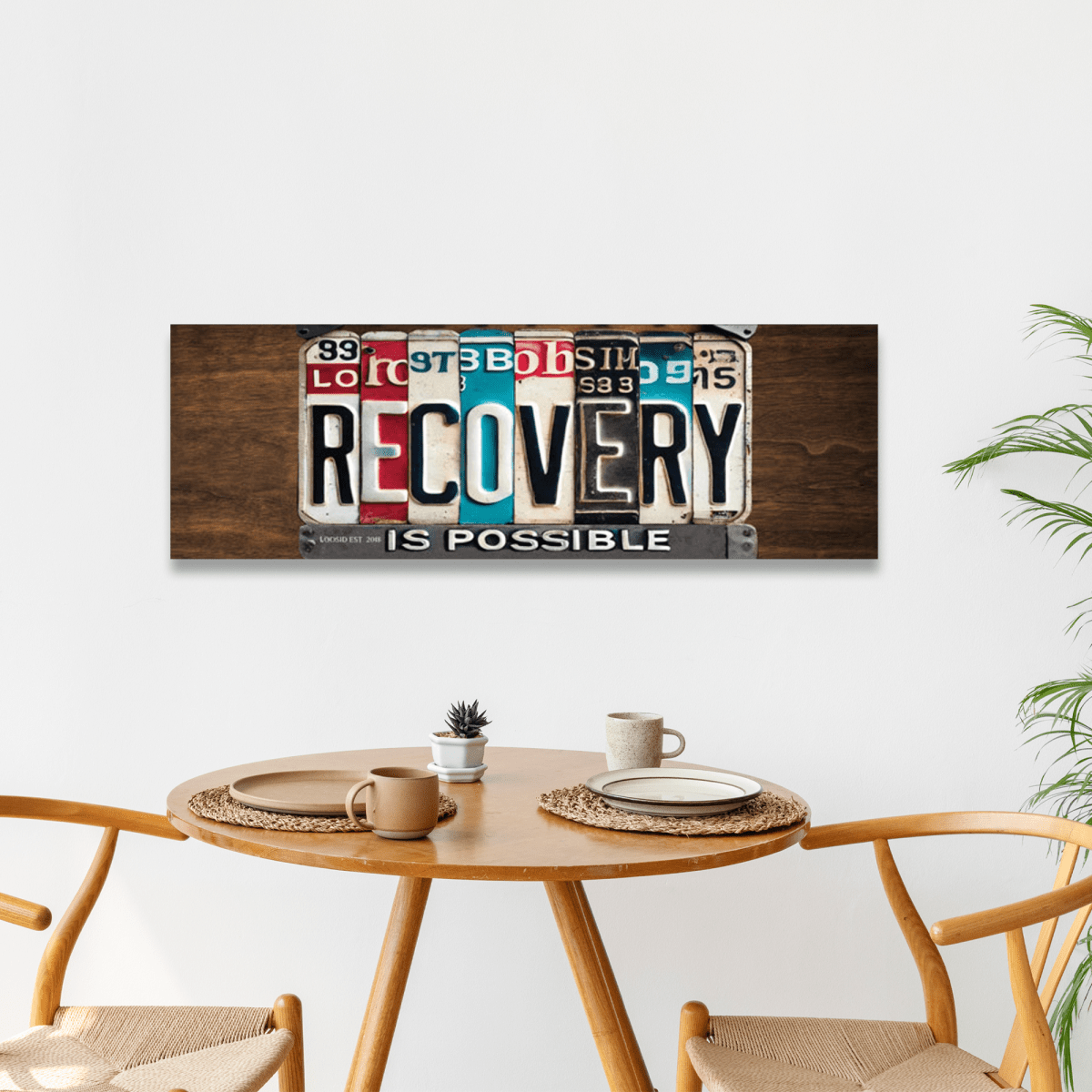 Recovery Is Possible License Plate Printed Composite Wood Sign