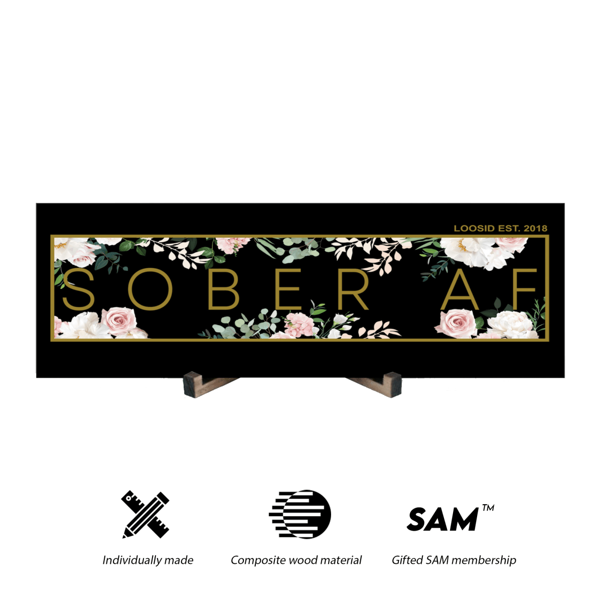 Sober AF Composite Wood Sign