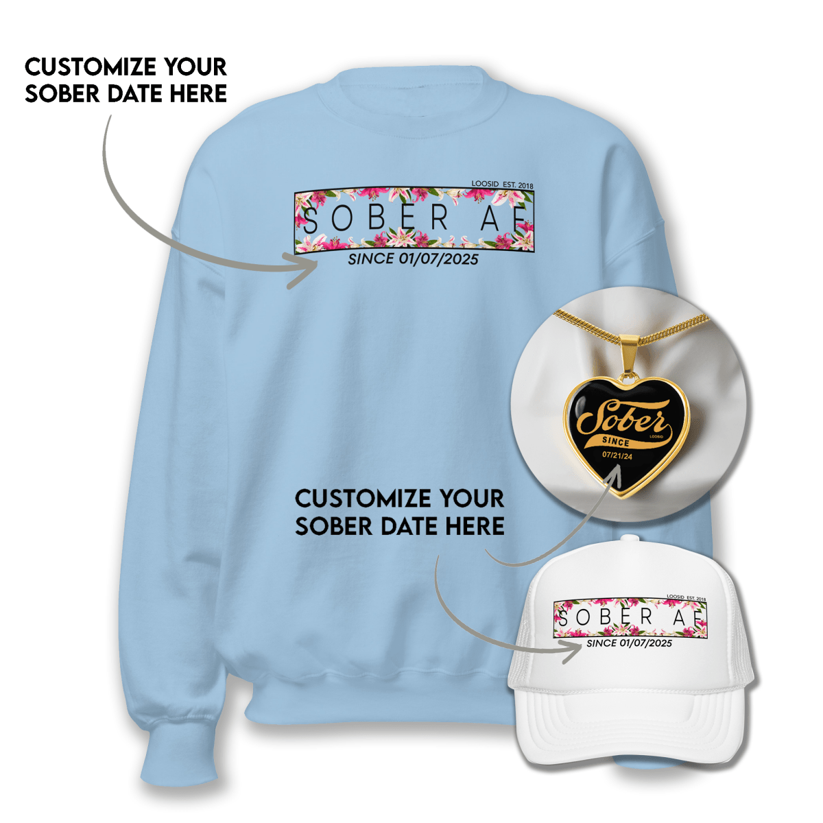 Women's Personalized Sober AF Bundle