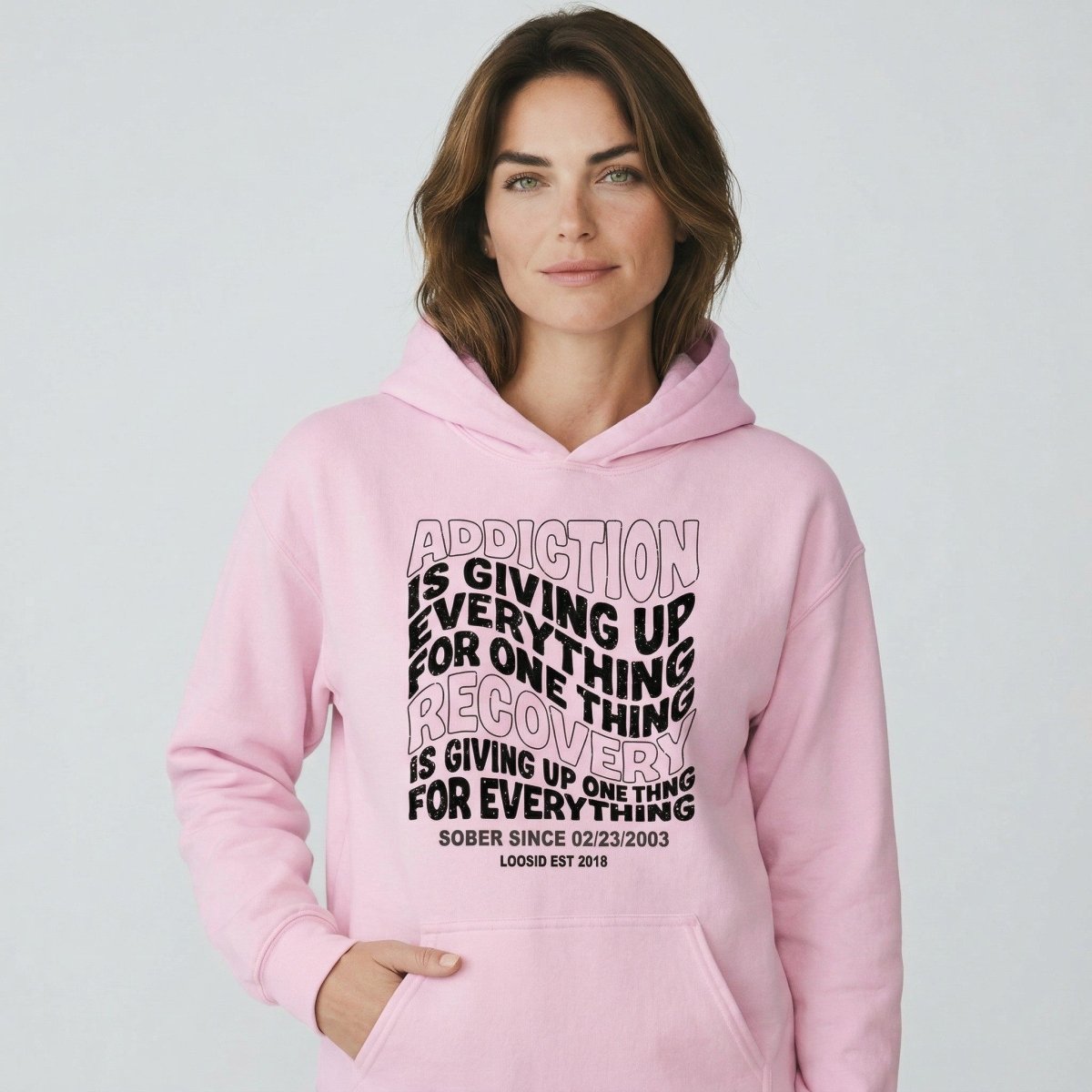 Recovery Hoodie | Women's Addiction is Giving up Hoodie with Personalized Date