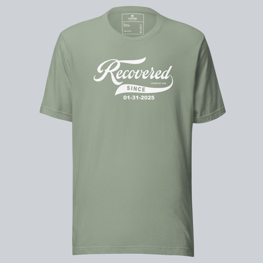 Recovered Since Sober T Shirt lifestyle view (view 15)