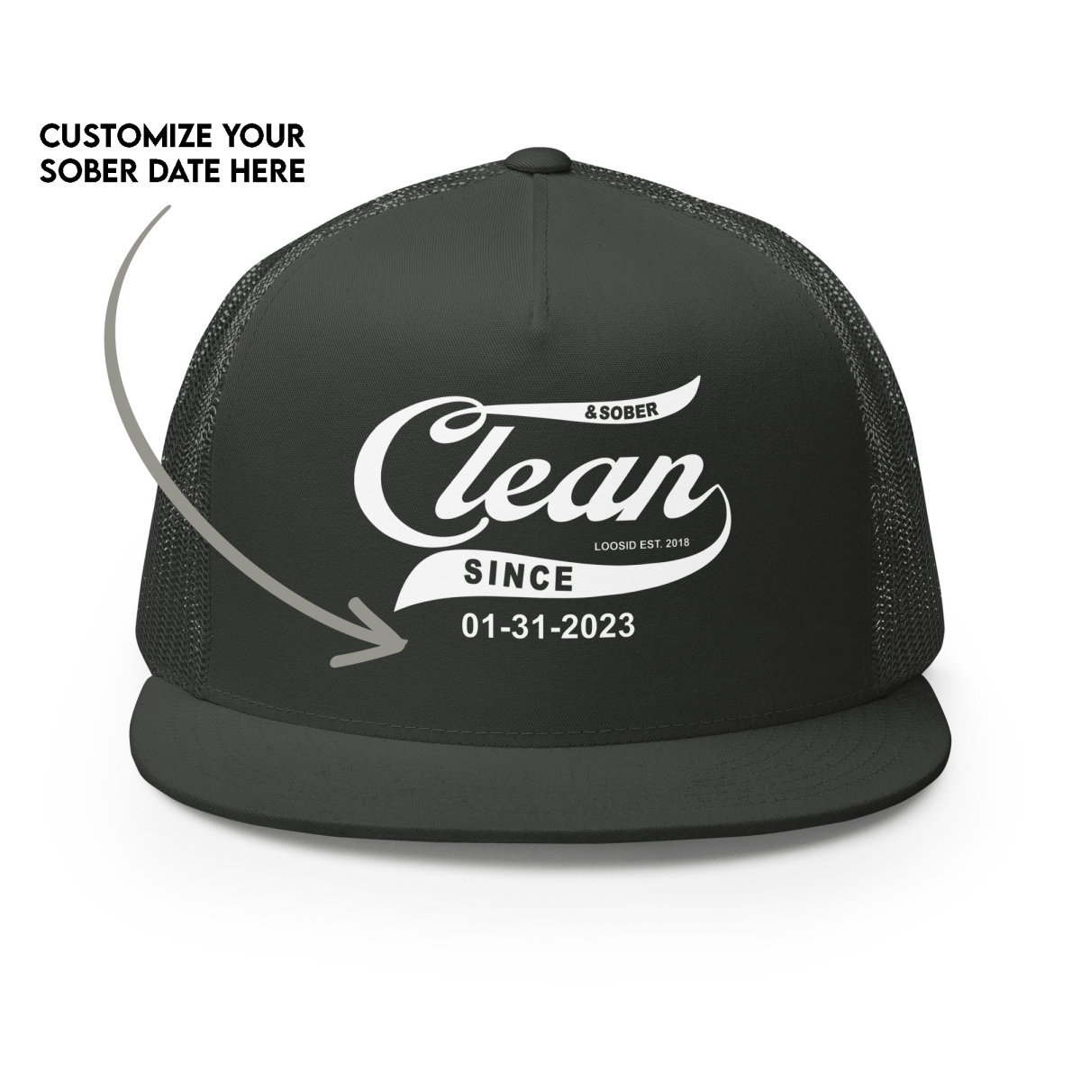Sober hat with custom date for a personal recovery touch