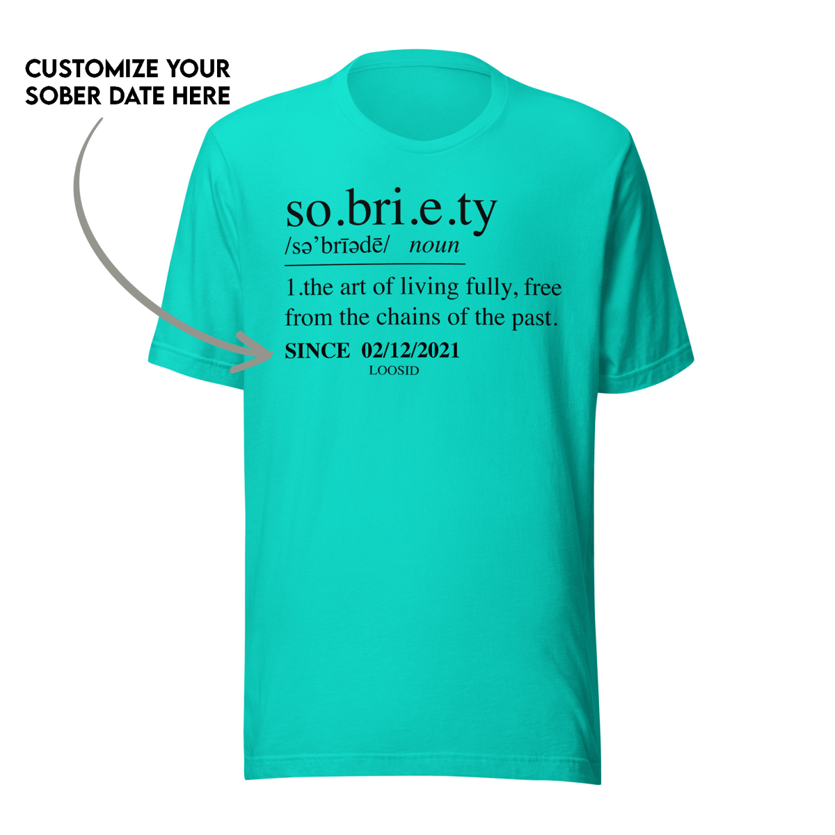 Sobriety Definition Men's T-Shirt w/Personalize Sober Date