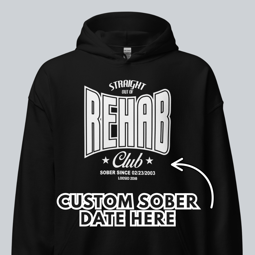 Recovery Hoodie | Men's Rehab Hoodie with Personalized Date