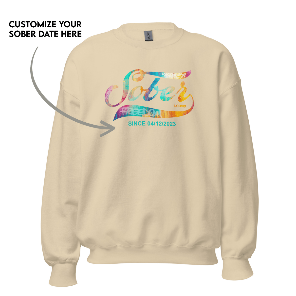 Women’s Recovery Sweatshirt w/ Personalized Sobriety Date