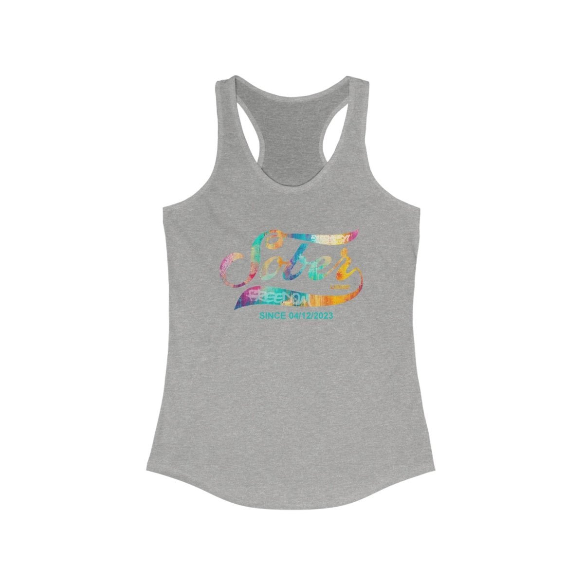 Recovery-inspired Sober T Shirt racerback tank for daily wear