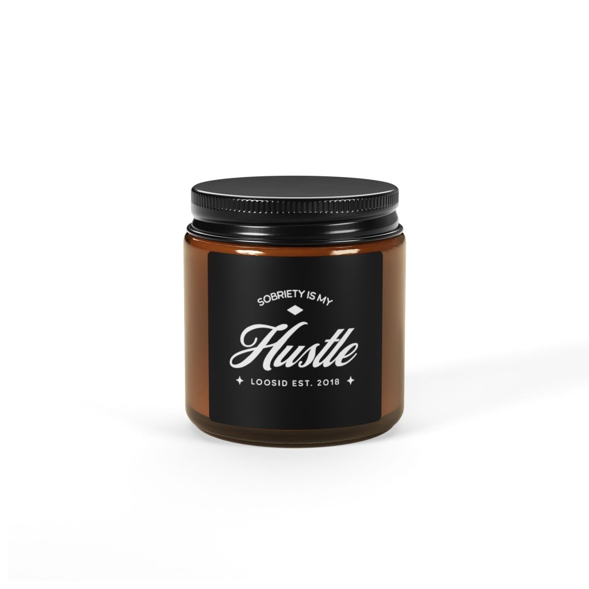 Sobriety is My Hustle Scented Sobriety Sobriety Candle close-up view (view 2)
