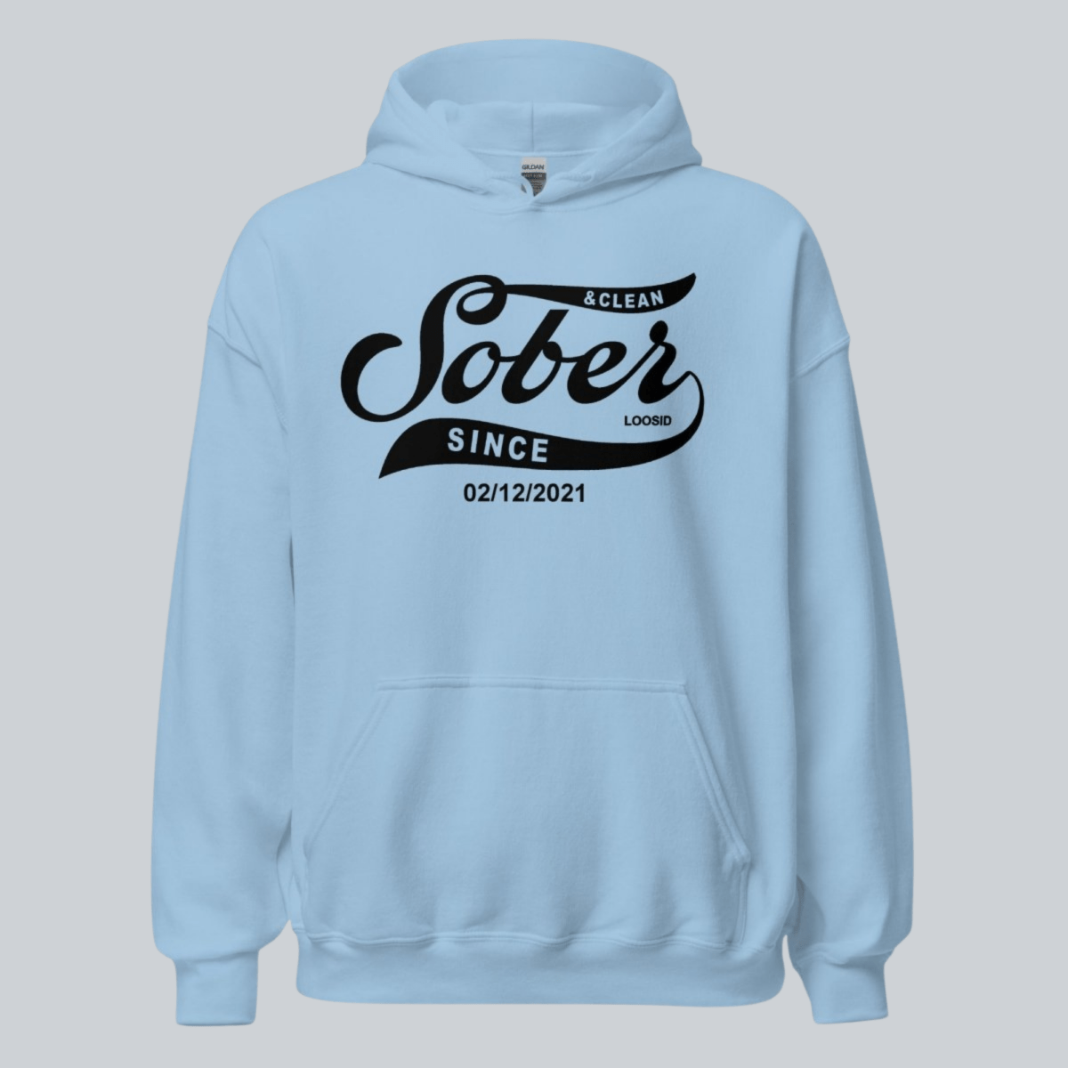 Men Sober Since Hoodie w/ Personalized Sobriety Date