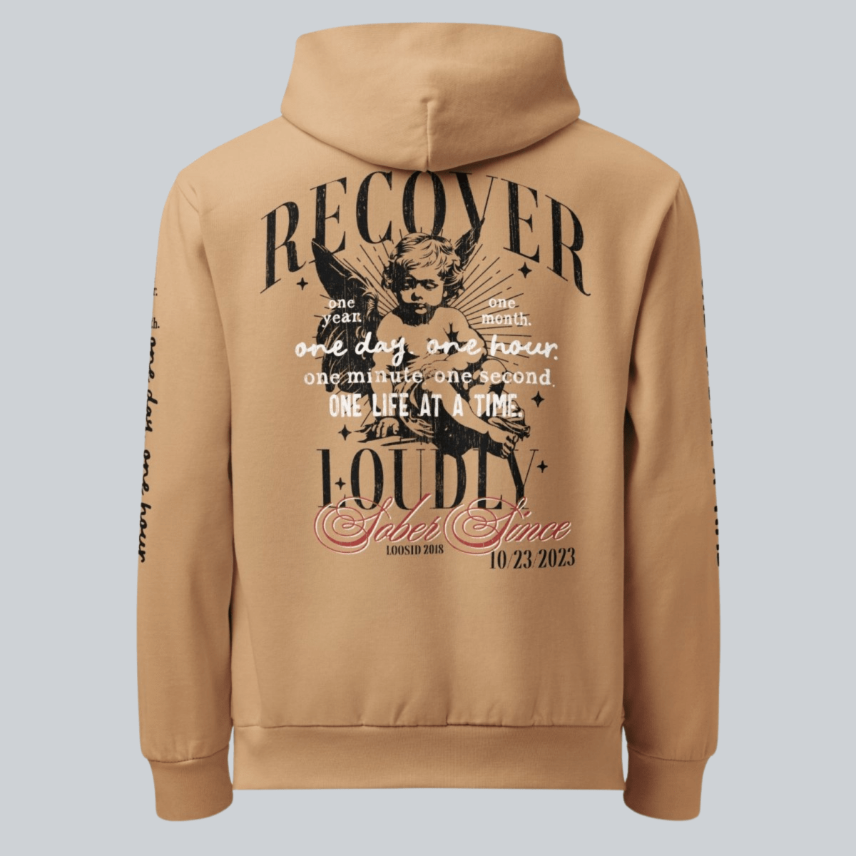 soft sober hoodie apparel display