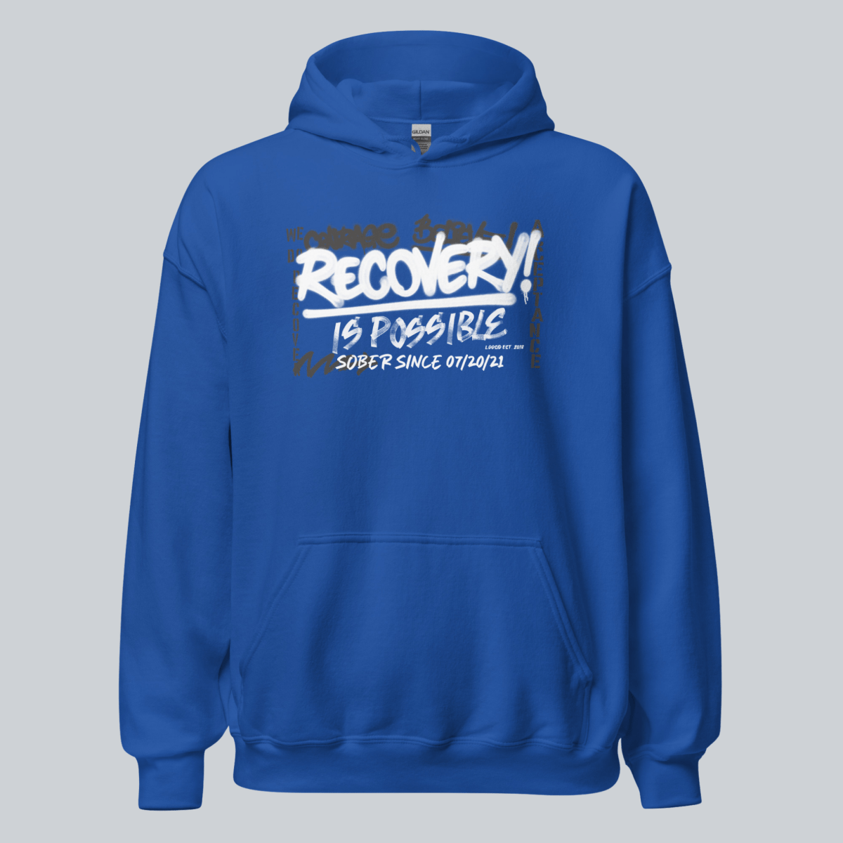 Recovery Hoodie | Men’s Recovery Is Possible Hoodie with Date
