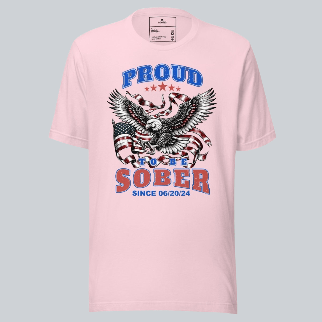 Sober T Shirt | Proud To Be Sober Tee with Personalized Date
