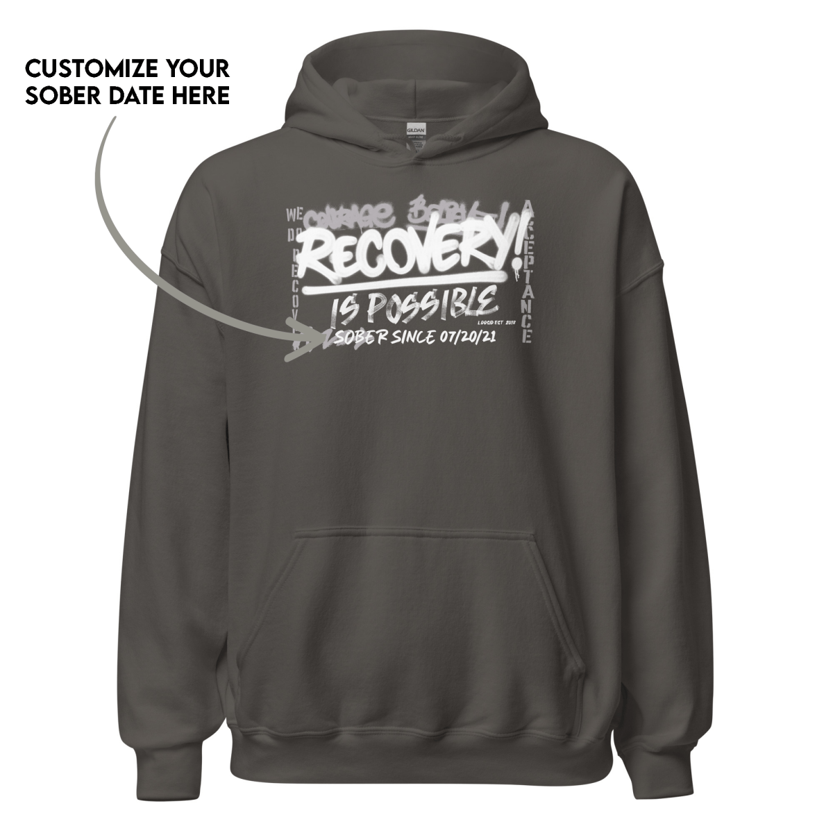 Supportive recovery hoodie for those in recovery