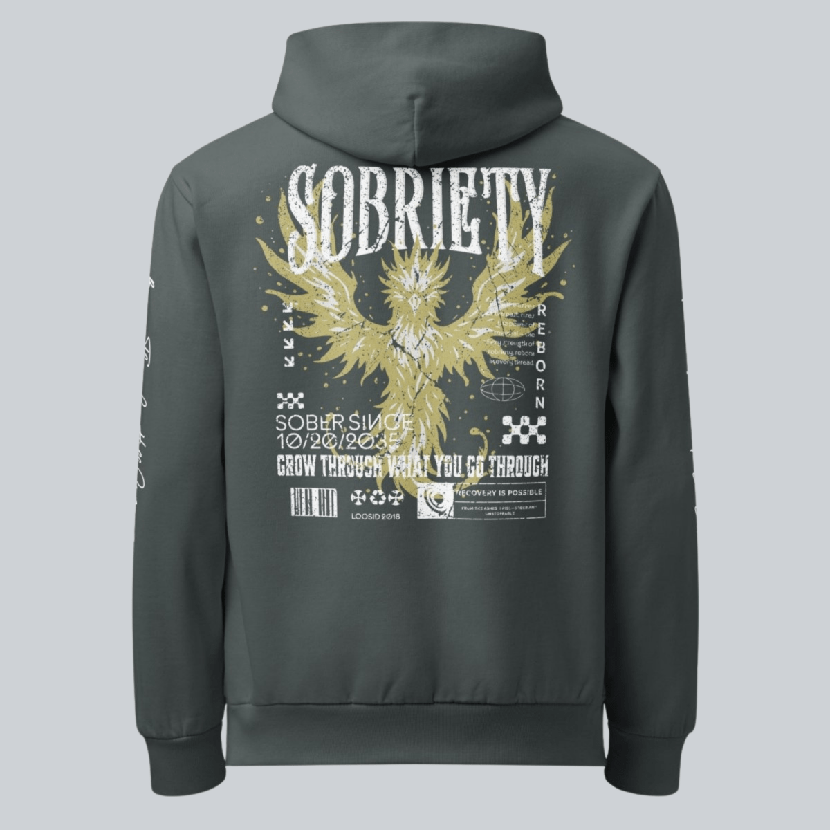 premium sober hoodie fleece view