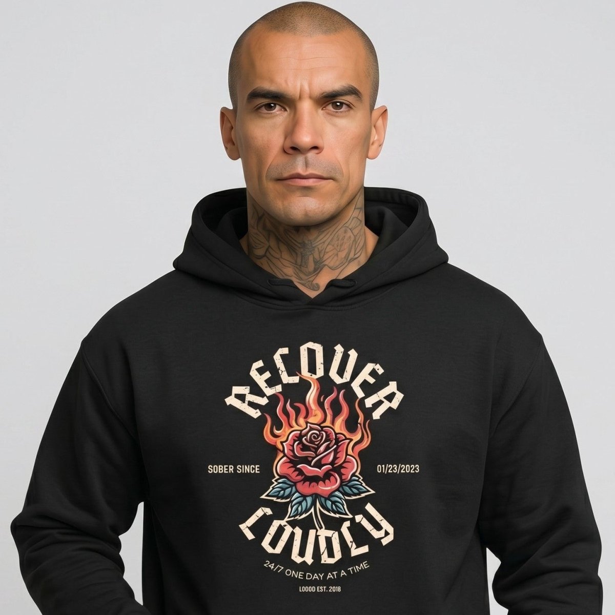 Recovery Hoodie | Recover Loudly Custom Sobriety Date Hoodie