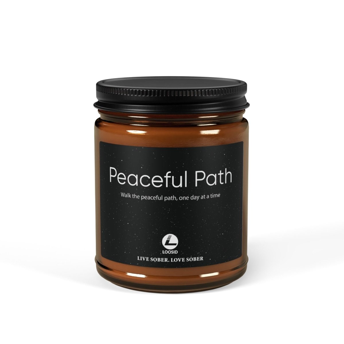 Peaceful Path Scented Soy Sobriety Candle close-up view (view 2)