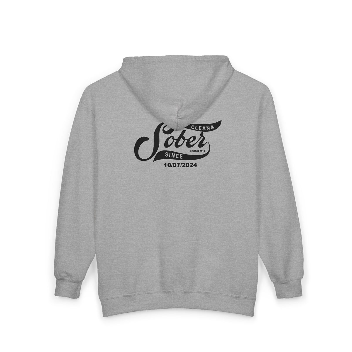 Recovery Zip Hoodie | Men's Sober Since Front & Back Print