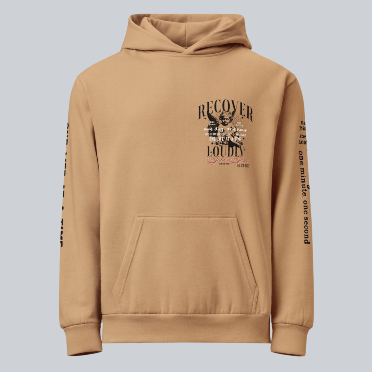 classic sober hoodie clothing shot