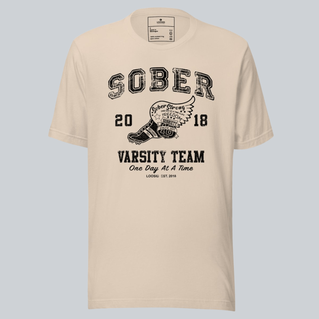 Color variant of the Sober Varsity men's cotton tee (view 18)