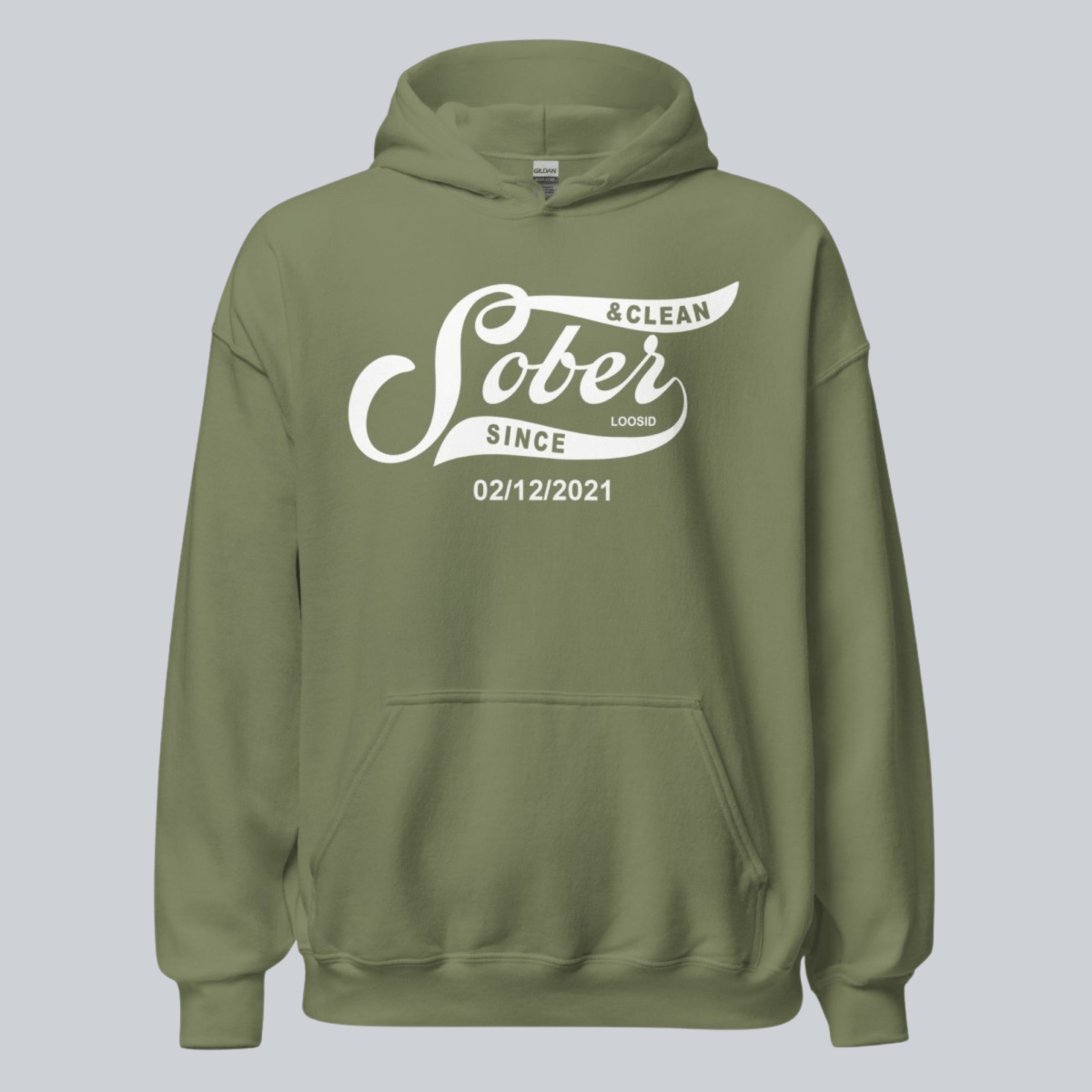 Men Sober Since Hoodie w/ Personalized Sobriety Date